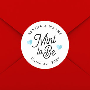 Mint to Be Modern Personalised Favour Classic Round Sticker