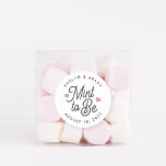 Mint to Be Personalised Wedding Favour Classic Round Sticker<br><div class="desc">Minty fresh wedding favour stickers feature "mint to be" in soft black script lettering accented with dusty rose pink hearts. Personalise with your names and wedding date.</div>