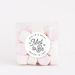 Mint to Be Personalised Wedding Favour Classic Round Sticker<br><div class="desc">Minty fresh wedding favour stickers feature "mint to be" in soft black script lettering accented with dusty teal hearts. Personalise with your names and wedding date.</div>