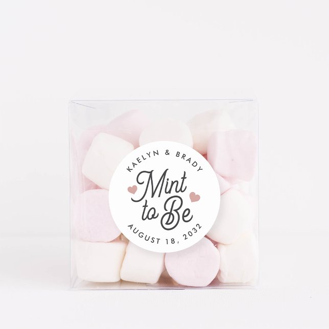 Mint to Be Personalised Wedding Favour Classic Round Sticker (Creator Uploaded)