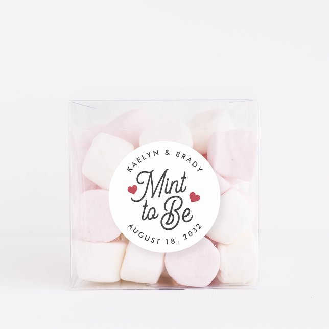 Mint to Be Personalised Wedding Favour Classic Round Sticker (Creator Uploaded)