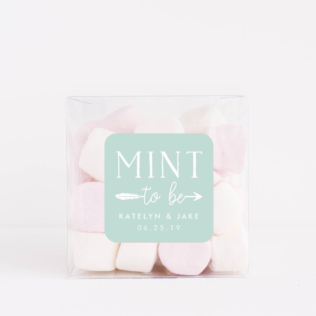 Mint to Be | Personalised Wedding Favour Mints Square Sticker (Creator Uploaded)