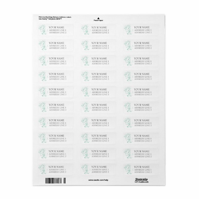 Mint-to-be Return Address Label (Full Sheet)