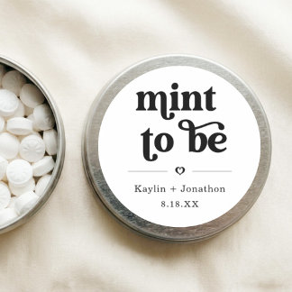"Mint to Be" TicTac Mint Gum Wedding Favour Labels