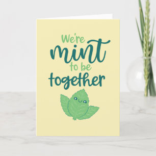 Mint To Be Together Herb Pun Funny Valentine's Day Holiday Card