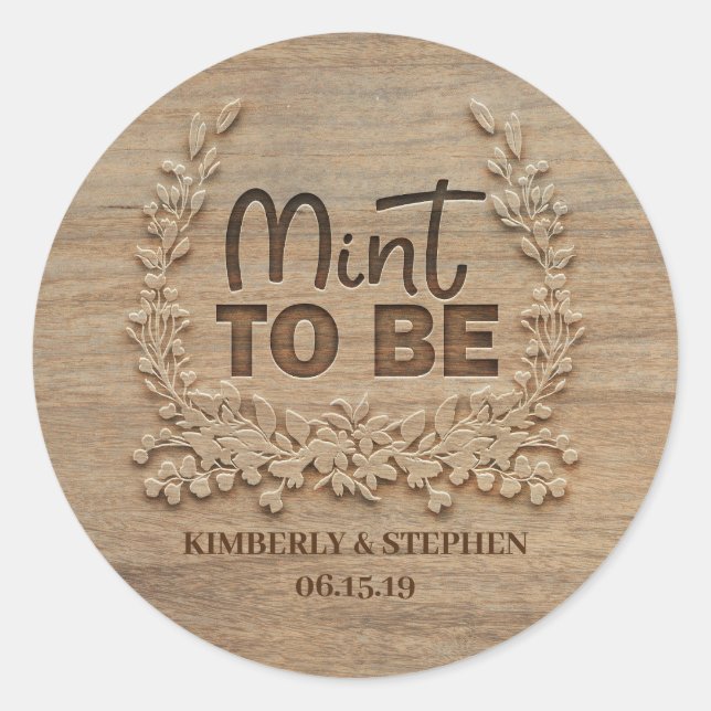 Mint To Be Wedding Classic Round Sticker (Front)