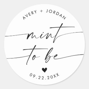 Mint to Be Wedding Favour Sticker Modern Wedding