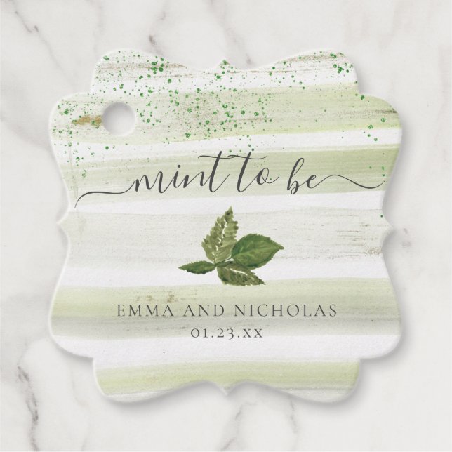 Mint to Be | Wedding Favour Thank You Tag (Front)