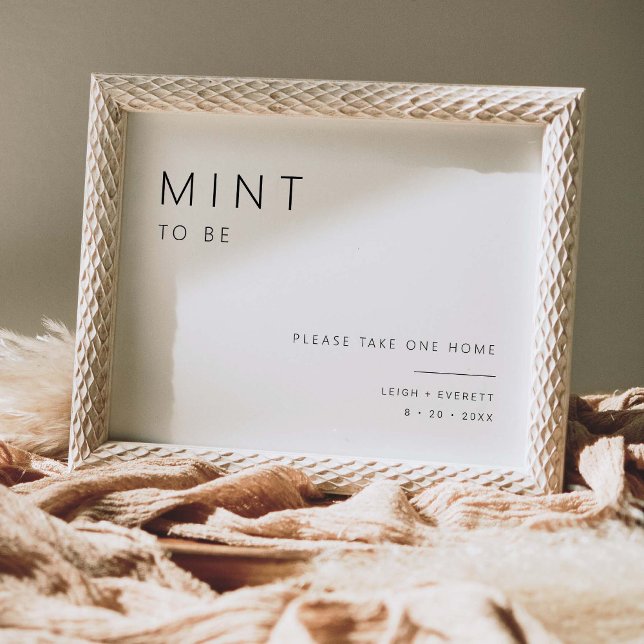 Mint To Be Wedding Favours Minimal Table Sign Deco (Creator Uploaded)