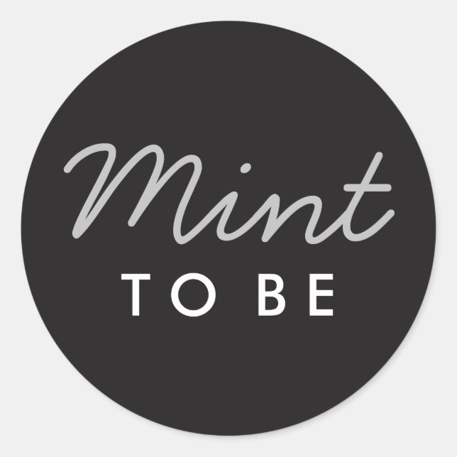 Mint to Be Welcome Bag or Favour Sticker (Front)