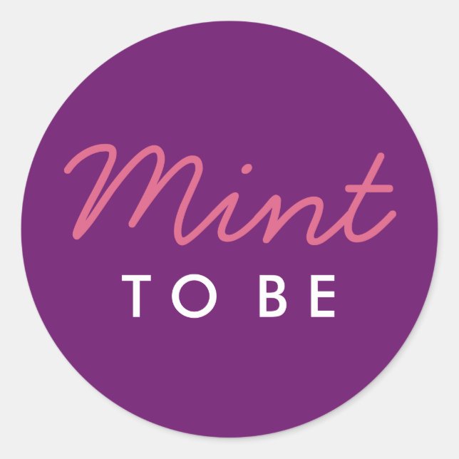 Mint to Be Welcome Bag or Favour Sticker (Front)