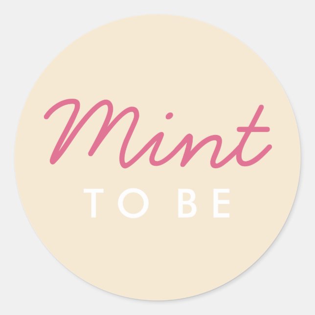 Mint to Be Welcome Bag or Favour Sticker (Front)