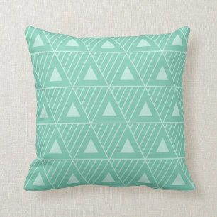 Mint Triangles Modern Pattern Custom Background Cushion