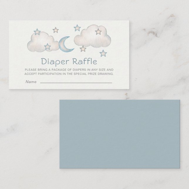Mint Turquoise Boy Baby Shower Diaper Raffle Enclosure Card (Front/Back)