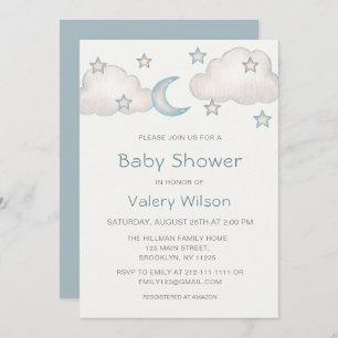 Mint Turquoise Boy Baby Shower Invitation