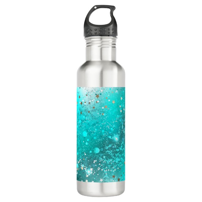 Mint Turquoise Foil Background 710 Ml Water Bottle (Front)