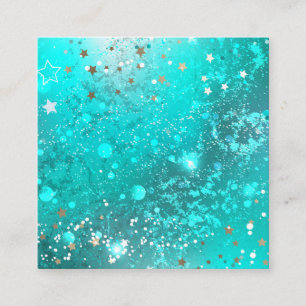 Mint Turquoise Foil Background Appointment Card