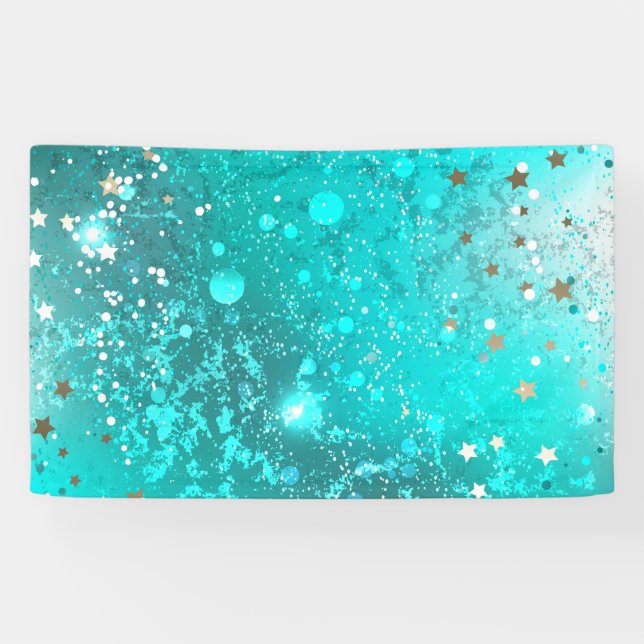 Mint Turquoise Foil Background Banner (Horizontal)