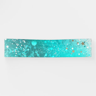 Mint Turquoise Foil Background Banner