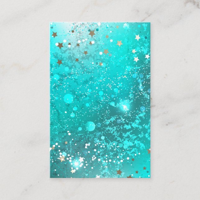 Mint Turquoise Foil Background Business Card (Front)