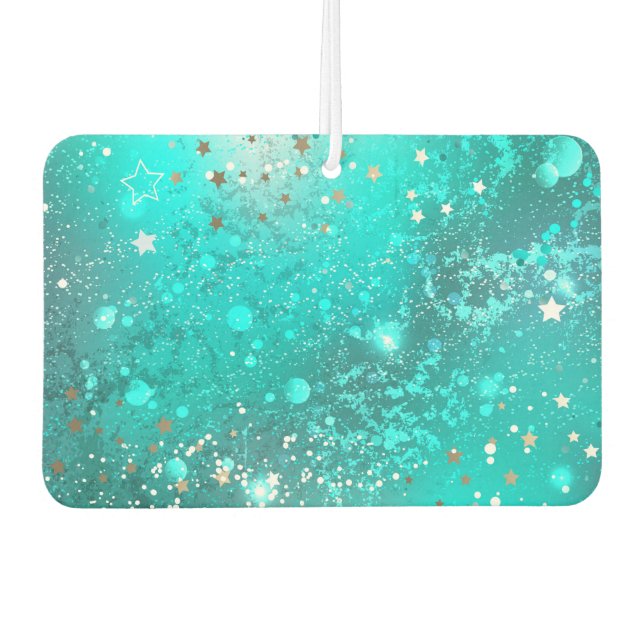 Mint Turquoise Foil Background Car Air Freshener (Front)