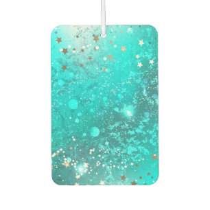 Mint Turquoise Foil Background Car Air Freshener