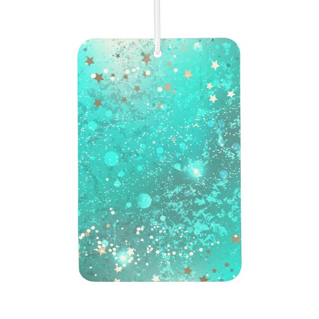 Mint Turquoise Foil Background Car Air Freshener (Front)