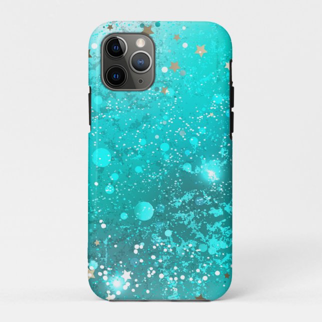 Mint Turquoise Foil Background Case-Mate iPhone Case (Back)