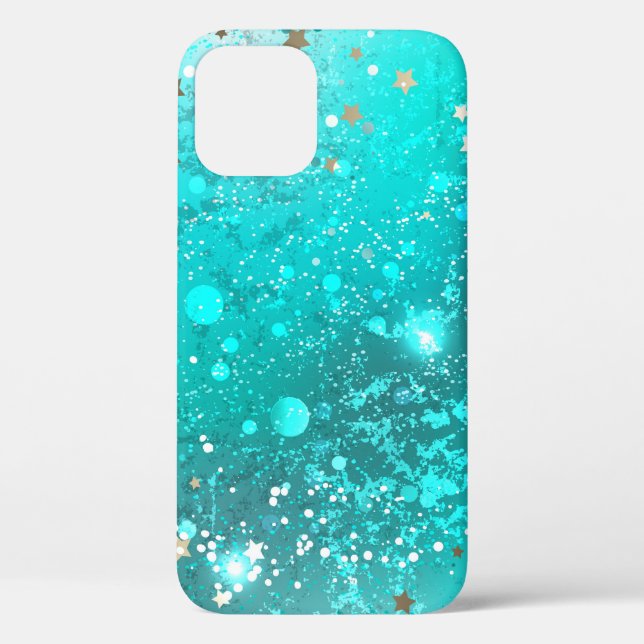 Mint Turquoise Foil Background Case-Mate iPhone Case (Back)