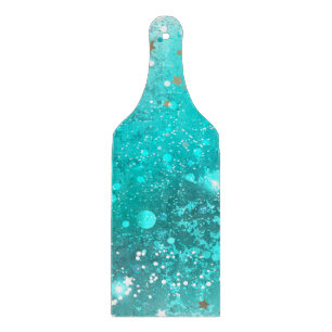 Mint Turquoise Foil Background Cutting Board