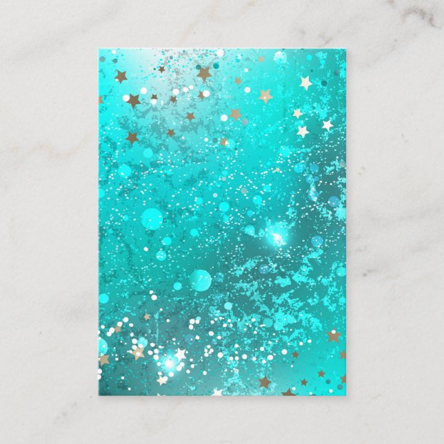 Mint Turquoise Foil Background Discount Card (Front)
