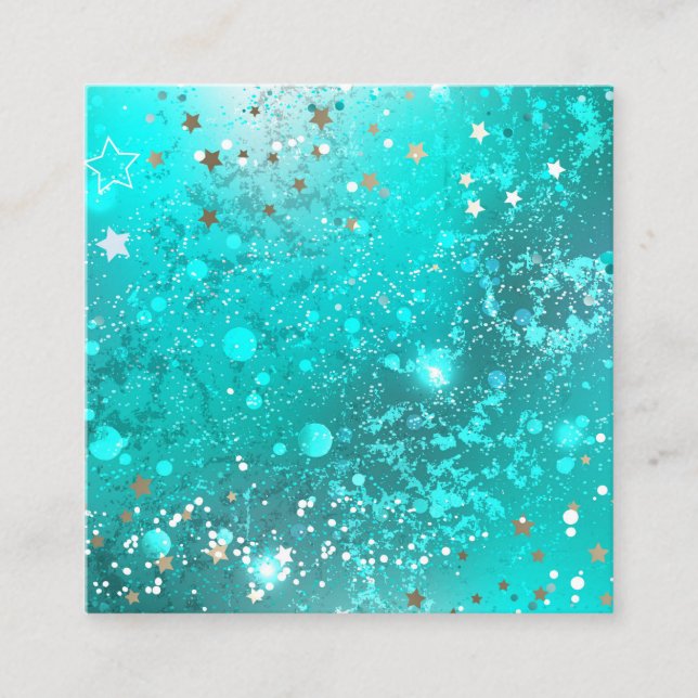 Mint Turquoise Foil Background Enclosure Card (Front)