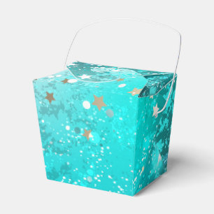 Mint Turquoise Foil Background Favour Box