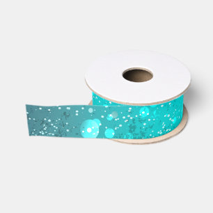 Mint Turquoise Foil Background Grosgrain Ribbon