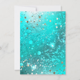Mint Turquoise Foil Background Invitation