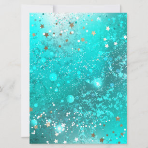 Mint Turquoise Foil Background Invitation