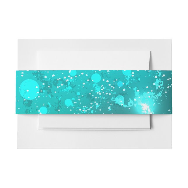 Mint Turquoise Foil Background Invitation Belly Band (Front Example)