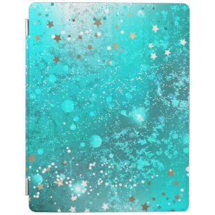 Mint Turquoise Foil Background iPad Cover