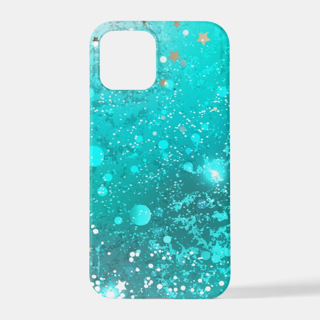 Mint Turquoise Foil Background iPhone Case (Back)