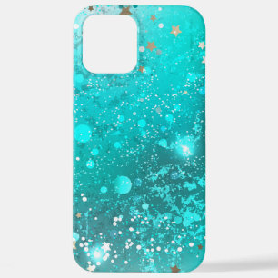 Mint Turquoise Foil Background iPhone 12 Pro Max Case