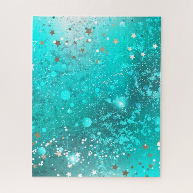 Mint Turquoise Foil Background Jigsaw Puzzle (Vertical)