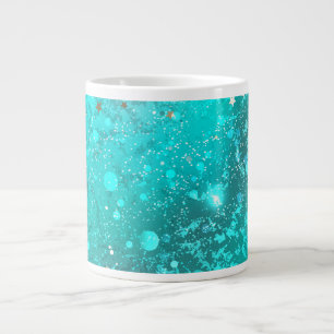 Mint Turquoise Foil Background Large Coffee Mug