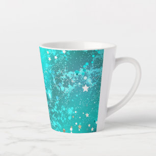 Mint Turquoise Foil Background Latte Mug