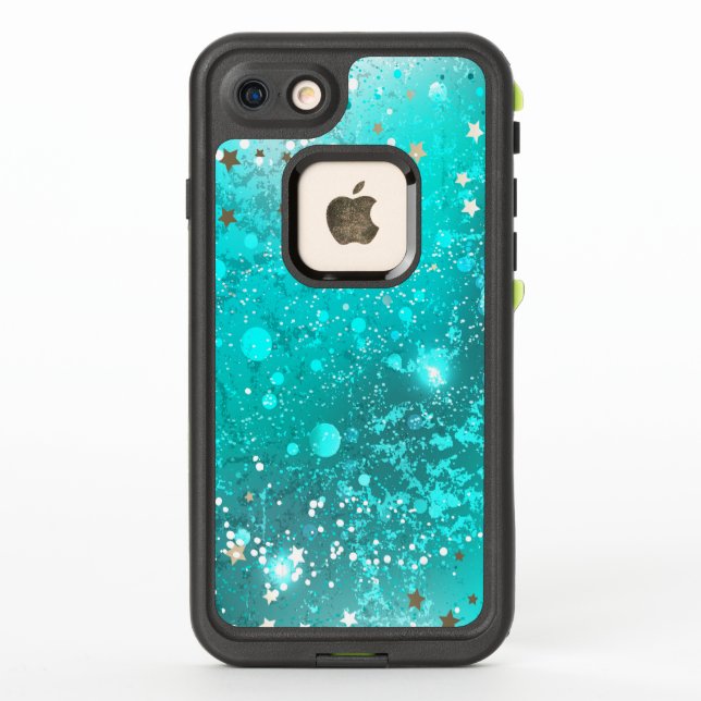Mint Turquoise Foil Background LifeProof iPhone Case (Back)