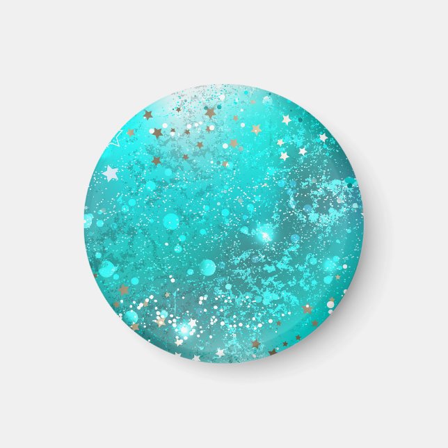 Mint Turquoise Foil Background Magnet (Front)