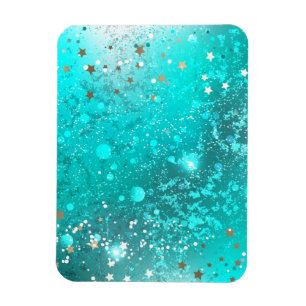 Mint Turquoise Foil Background Magnet