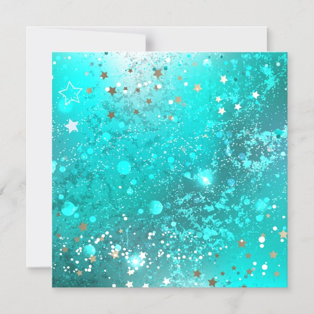 Mint Turquoise Foil Background Magnetic Invitation (Front)