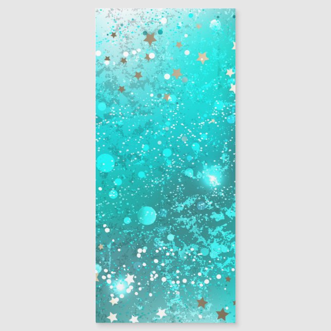 Mint Turquoise Foil Background Magnetic Invitation (Front)