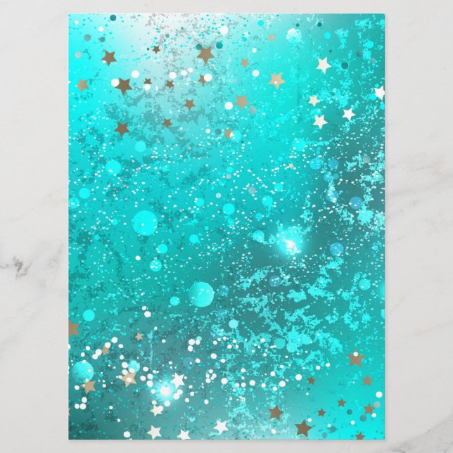Mint Turquoise Foil Background Menu (Front)