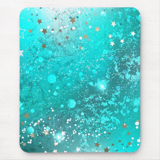 Mint Turquoise Foil Background Mouse Pad (Front)